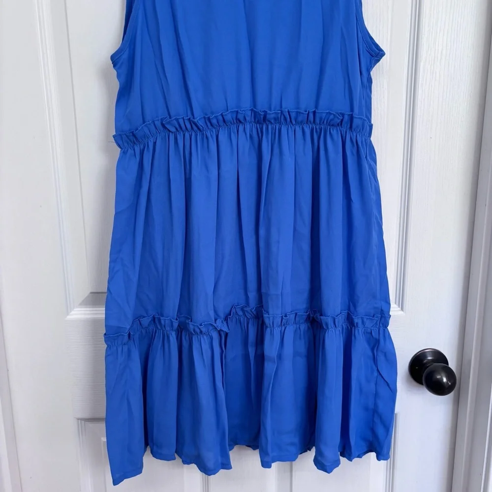 Blue Tiered Ruffle Dress | RACHEAL S - Picture 4 of 11